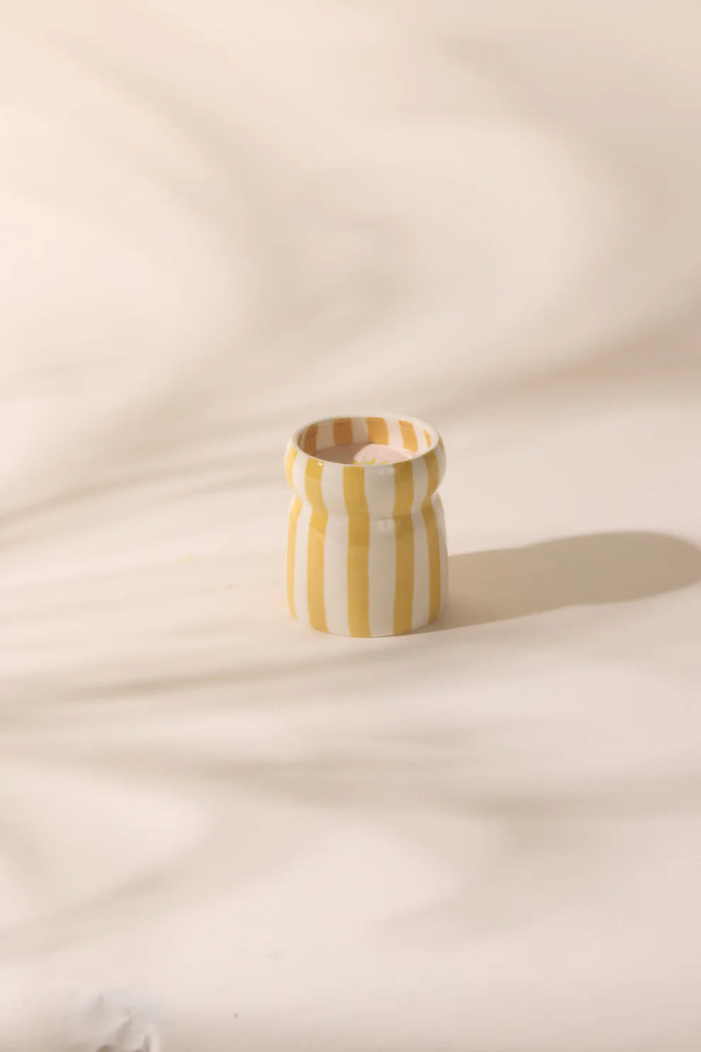Cabana Ochre Striped Gold Coast Candle