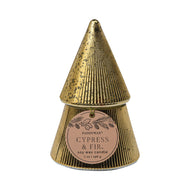 Cypress & Fir Gold Stacked Tree Candle