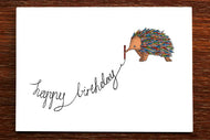 Colouring Echidna Birthday Card - THE NONSENSE MAKER