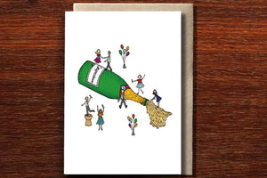 Congratulations Champagne Party Card - The Nonsense Maker