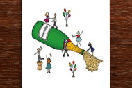 Congratulations Champagne Party Card - The Nonsense Maker