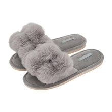 Load image into Gallery viewer, Pom Pom Slippers - Cosy Luxe - Grey
