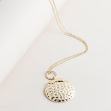 Load image into Gallery viewer, Gold Beaten Disk Pendant
