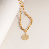 Gold Chain and Charm Necklace