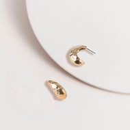 Gold Hammered Droplet Earrings