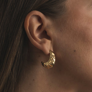 Gold Hammered Droplet Earrings