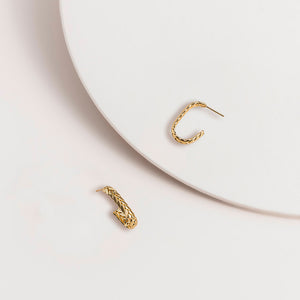 Gold Plait Hoop Earrings