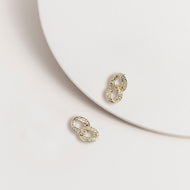 Textured Gold Link Earrings