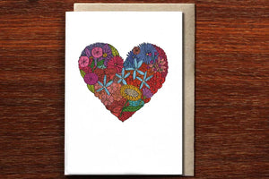 Heart of Flowers Card - The Nonsense Maker