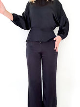 Load image into Gallery viewer, Black Lyocell Drawstring Easy Pants
