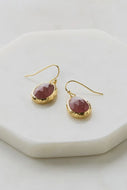 Lucy Earring - Strawberry Quartz Gold