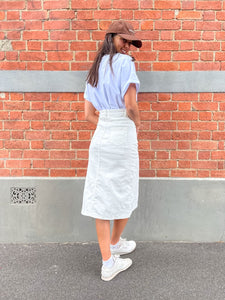 White Cotton Drill Skirt