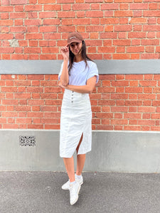 White Cotton Drill Skirt