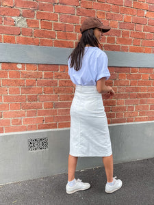 White Cotton Drill Skirt