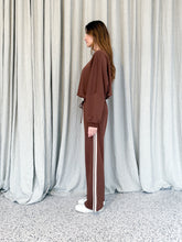 Load image into Gallery viewer, Chocolate Track Pants Side Stripe
