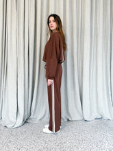 Load image into Gallery viewer, Chocolate Track Pants Side Stripe

