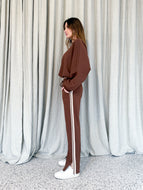 Chocolate Track Pants Side Stripe