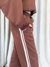 Load image into Gallery viewer, Chocolate Track Pants Side Stripe

