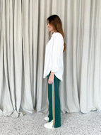 Green Track Pants Side Stripe