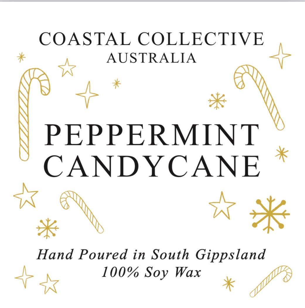 Coastal Collective Australia Peppermint Candycane Jar Candle