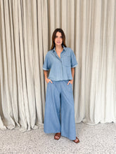 Load image into Gallery viewer, Denim Wash Wide Leg Pants
