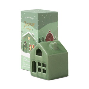 Incense Cone Holiday Green Ceramic Cottage