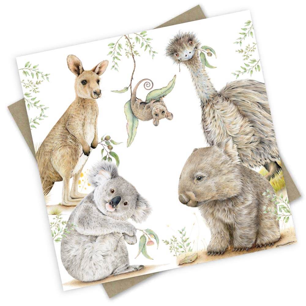 PopcornBlue Bush Friends Card