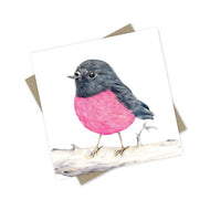 PopcornBlue Pink Robin Card