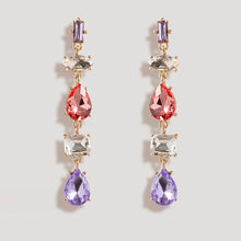 Load image into Gallery viewer, Long Jewel Drop Earrings in Violet
