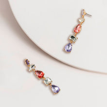 Load image into Gallery viewer, Long Jewel Drop Earrings in Violet
