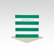 Green Stripe Birthday Card