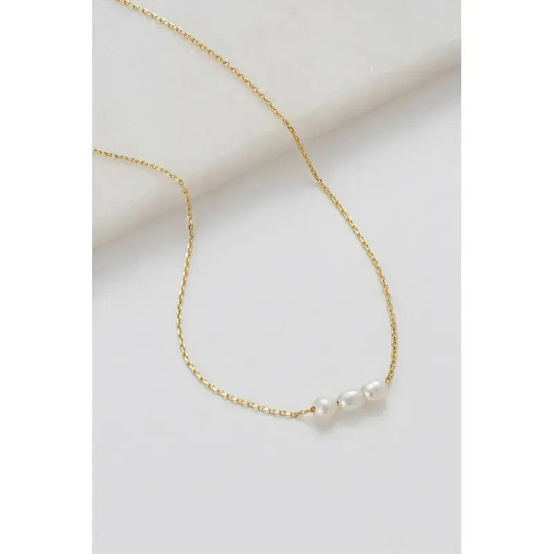 Mini Pearl Necklace - Gold