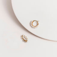 Pearl Garland Hoop Earrings