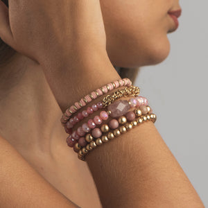 Pink Semi Precious Jumble Bracelet