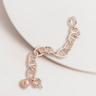 Rose Anchor Chain and Ball Charm Bracelet