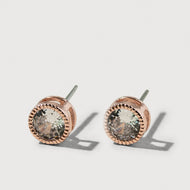 Rose Bezel Set Crystal Studs