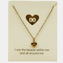 Load image into Gallery viewer, Seeing Heart Inspiration Necklace in Gold or Silver

