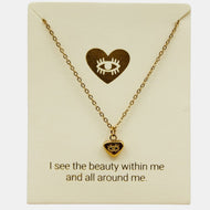 Seeing Heart Inspiration Necklace in Gold or Silver