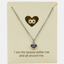 Load image into Gallery viewer, Seeing Heart Inspiration Necklace in Gold or Silver
