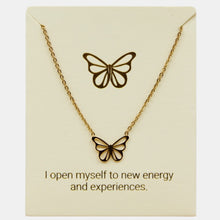 Load image into Gallery viewer, Butterfly Inspiration Necklace in Gold or Silver
