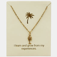 Vintage Palm Inspiration Necklace in Gold or Silver