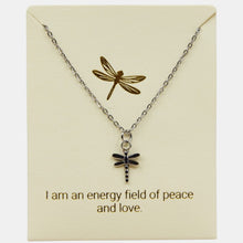 Load image into Gallery viewer, Dragonfly Inspiration Necklace in Gold or Silver
