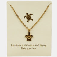 Turtle Inspiration Necklace in Gold or Silver