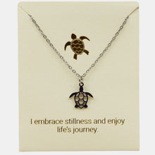 Load image into Gallery viewer, Turtle Inspiration Necklace in Gold or Silver
