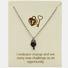 Load image into Gallery viewer, Lock and Key Inspiration Necklace in Gold or Silver
