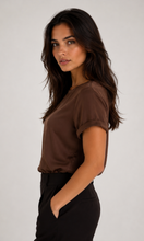Load image into Gallery viewer, Chocolate Satin T Shirt
