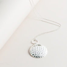 Load image into Gallery viewer, Silver Beaten Disk Pendant
