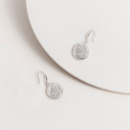 Silver Circle Filigree Hook Earrings