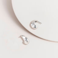 Silver Hammered Droplet Earrings