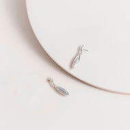 Silver Leaf Drop Earrings